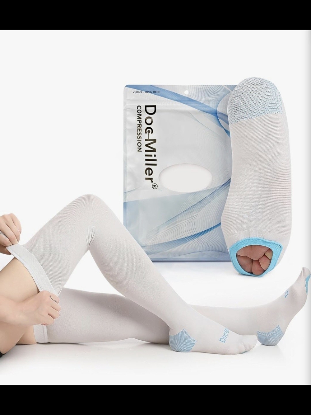 Doc Miller Compression Socks for Unisex - 15-20mmhg Thigh High 1 Pair Smal